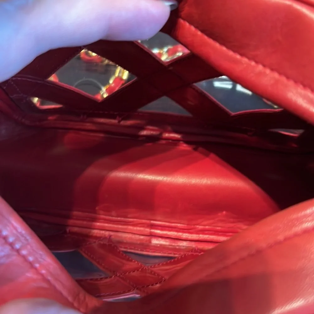 CHANEL Vintage Red Leather Crossbody Bag | Karl Lagerfeld 1989–1991 | Authentic